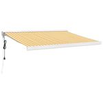 Casa si Gradina - Gradina si terasa - Umbrele si pavilioane - Umbrele - Copertina retractabila, galben/alb, 3x2,5 m, textil/aluminiu - Infinity.ro