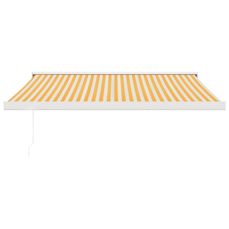 Casa si Gradina - Gradina si terasa - Umbrele si pavilioane - Umbrele - Copertina retractabila, galben/alb, 3x2,5 m, textil/aluminiu - Infinity.ro