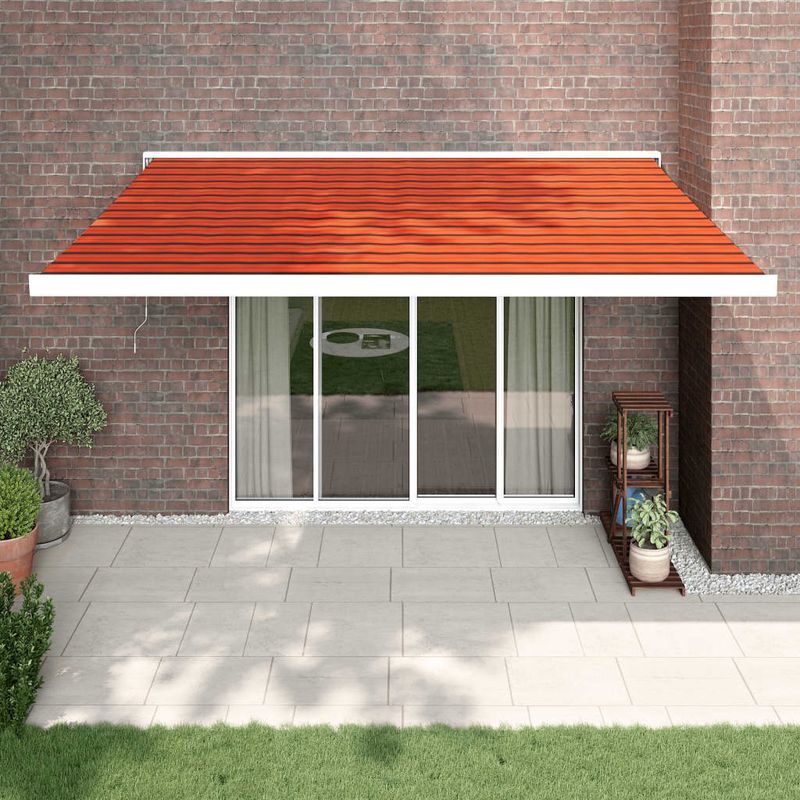 Casa si Gradina - Gradina si terasa - Umbrele si pavilioane - Umbrele - Copertina retractabila portocaliu/maro 4x3 m, textil/aluminiu - Infinity.ro