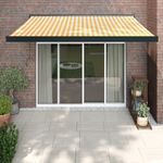 Casa si Gradina - Gradina si terasa - Umbrele si pavilioane - Umbrele - Copertina retractabila, galben/alb, 3,5x2,5 m, textil/aluminiu - Infinity.ro