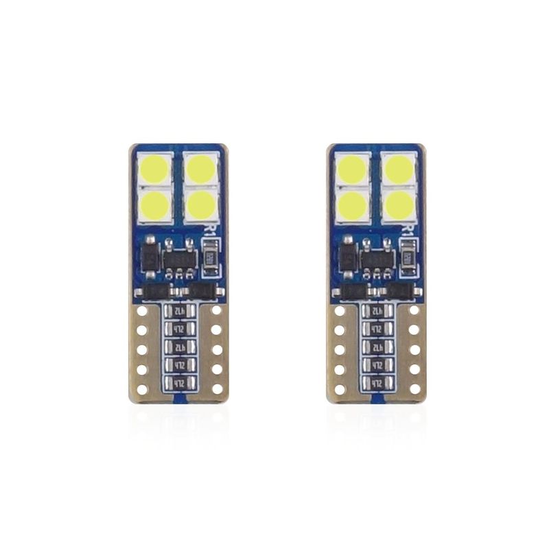 Auto si Moto - Electrice auto - Iluminare si semnalizare - Becuri auto - Set becuri auto cu LED CANBUS compatibil T10e W5W 8 SMD Alb 12/24V, destinat competitiilor auto sau off-road - Infinity.ro