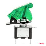 Auto si Moto - Electrice auto - Alte accesorii electrice auto - Comutator iluminat (intrerupator) cu protectie, destinatie auto, moto, ATV, SSV, Off-Road, model "TOP GUN", tensiune 12V - 24V, culoare verde - Infinity.ro