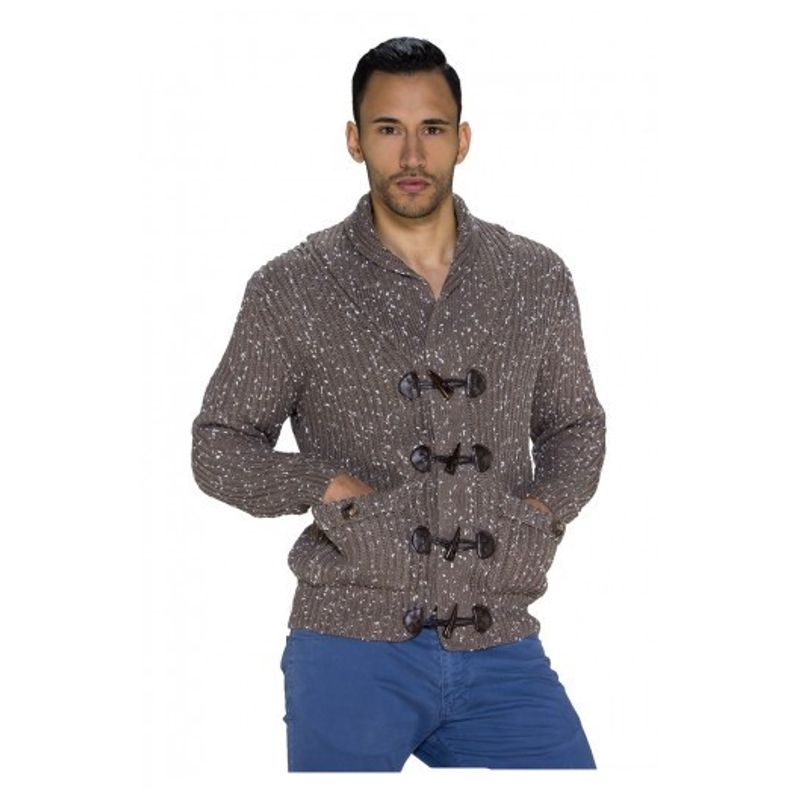 Fashion, accesorii si bijuterii - Barbati - Imbracaminte - Pulovere barbati - Pulover pentru barbati cu buzunare laterale, maro, XL - Infinity.ro