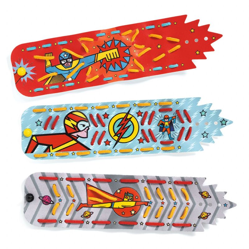 Jucarii, Copii si Bebe - Jucarii si jocuri - Jucarii & jocuri educative - Seturi de artizanat - Set DIY Djeco, Bratari cu super puteri - Infinity.ro