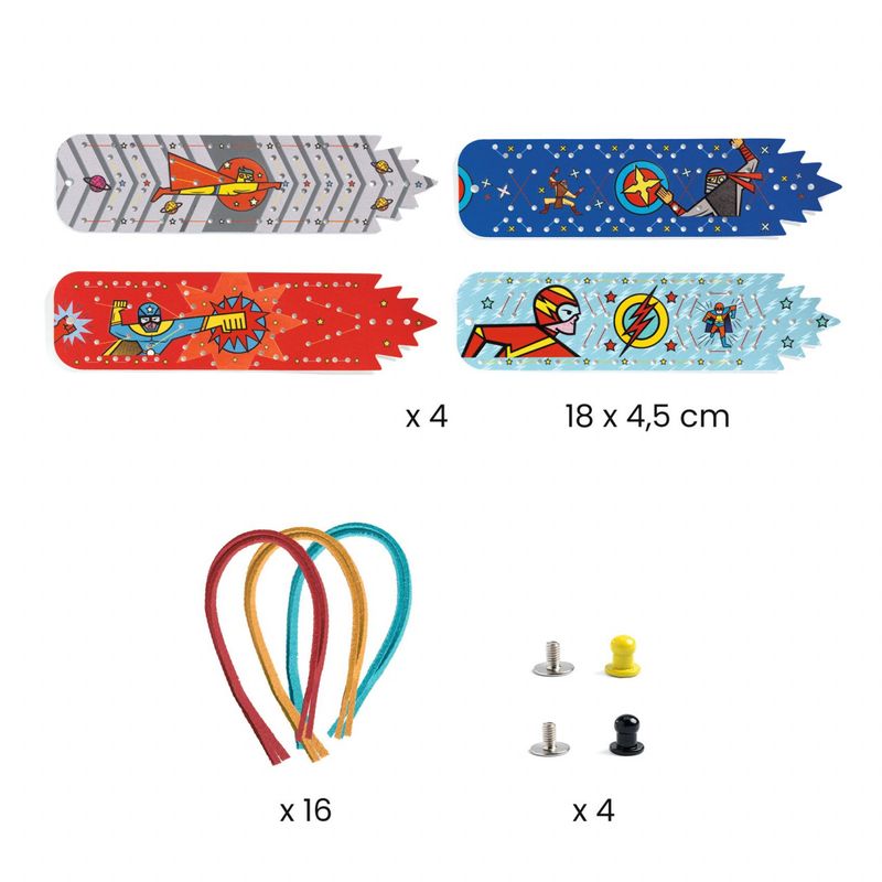 Jucarii, Copii si Bebe - Jucarii si jocuri - Jucarii & jocuri educative - Seturi de artizanat - Set DIY Djeco, Bratari cu super puteri - Infinity.ro
