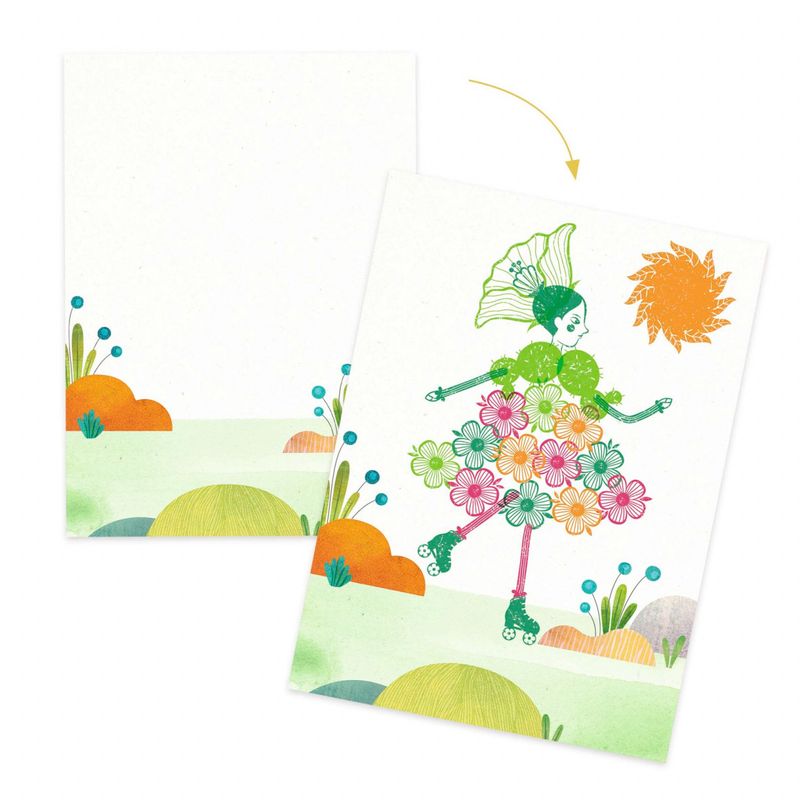 Jucarii, Copii si Bebe - Jucarii si jocuri - Jucarii & jocuri educative - Seturi de artizanat - Joc creativ cu stampile Fete flori, Djeco - Infinity.ro