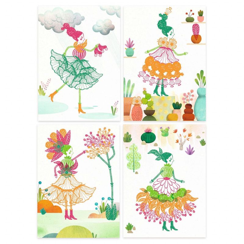Jucarii, Copii si Bebe - Jucarii si jocuri - Jucarii & jocuri educative - Seturi de artizanat - Joc creativ cu stampile Fete flori, Djeco - Infinity.ro