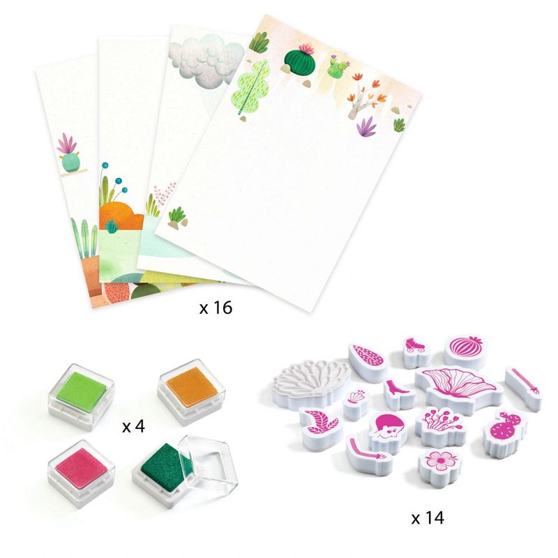 Jucarii, Copii si Bebe - Jucarii si jocuri - Jucarii & jocuri educative - Seturi de artizanat - Joc creativ cu stampile Fete flori, Djeco - Infinity.ro