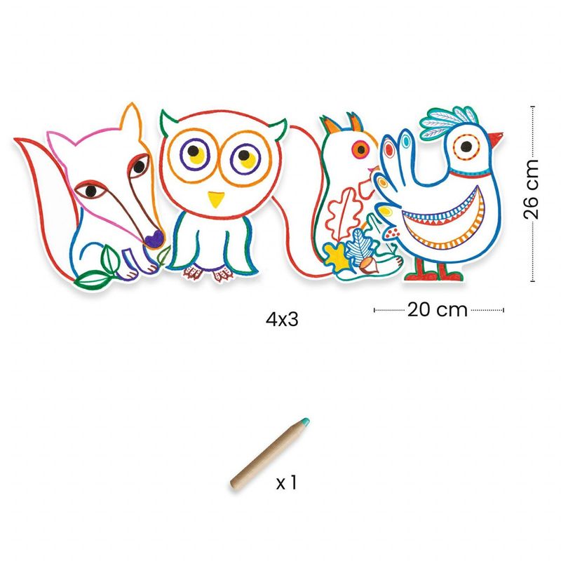 Jucarii, Copii si Bebe - Jucarii si jocuri - Jucarii & jocuri educative - Jocuri si jucarii educative - Joc de desenat Prieteni din padure, Djeco - Infinity.ro