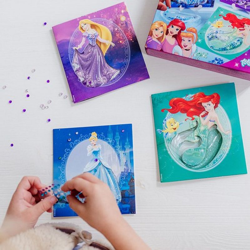 Jucarii, Copii si Bebe - Jucarii si jocuri - Jucarii & jocuri educative - Seturi de artizanat - Set creativ DIY, felicitari cu slipici Disney Princess - Infinity.ro