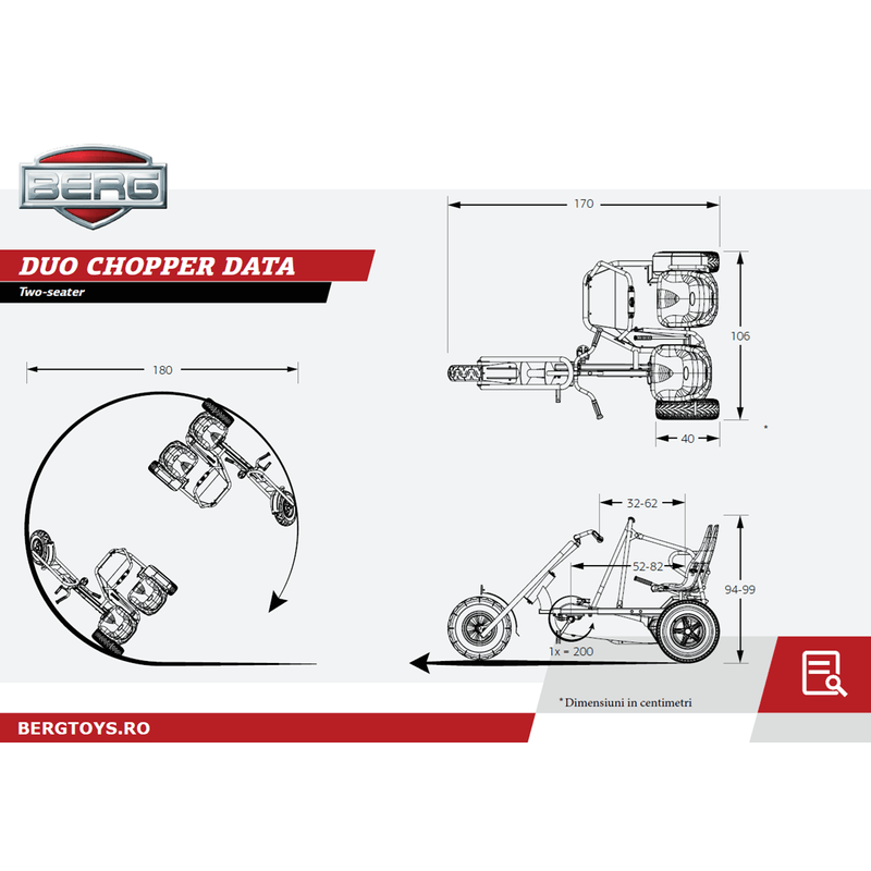 Jucarii, Copii si Bebe - Jucarii si jocuri - Jucarii de exterior - Masinute si vehicule pentru copii - Kart BERG XL Duo Chopper BF - Infinity.ro