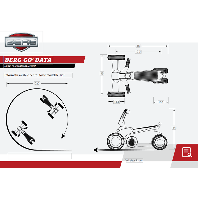 Jucarii, Copii si Bebe - Jucarii si jocuri - Jucarii de exterior - Masinute si vehicule pentru copii - Kart BERG GO 2 SparX Rosu - Infinity.ro