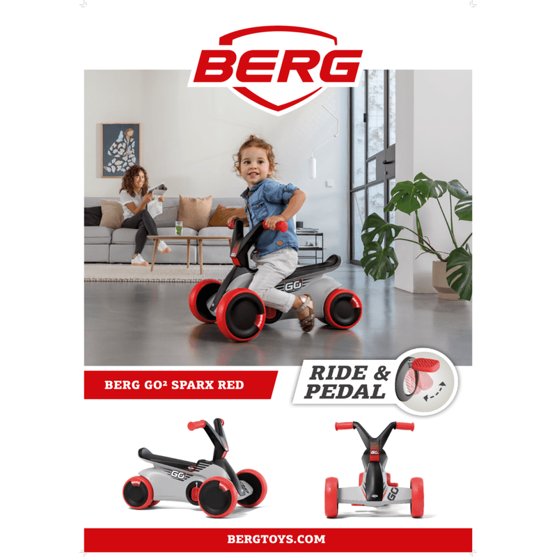 Jucarii, Copii si Bebe - Jucarii si jocuri - Jucarii de exterior - Masinute si vehicule pentru copii - Kart BERG GO 2 SparX Rosu - Infinity.ro