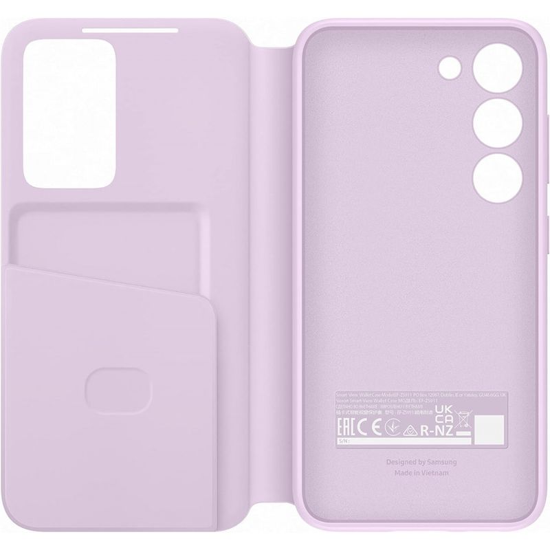 Laptop, Telefoane si Tablete - Telefoane mobile si accesorii - Accesorii Telefoane - Huse telefoane - Husa Smart Transparent View Cover pentru Galaxy S23, EF-ZS911CVEGWW - Lilac - Infinity.ro