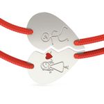 Fashion, accesorii si bijuterii - Femei - Bijuterii femei - Bratari femei - Bratara din argint cu snur model Take my heart - Infinity.ro