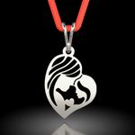 Fashion, accesorii si bijuterii - Femei - Bijuterii femei - Pandantive femei - Pandantiv din argint cu snur model Mama si Fiica - Infinity.ro