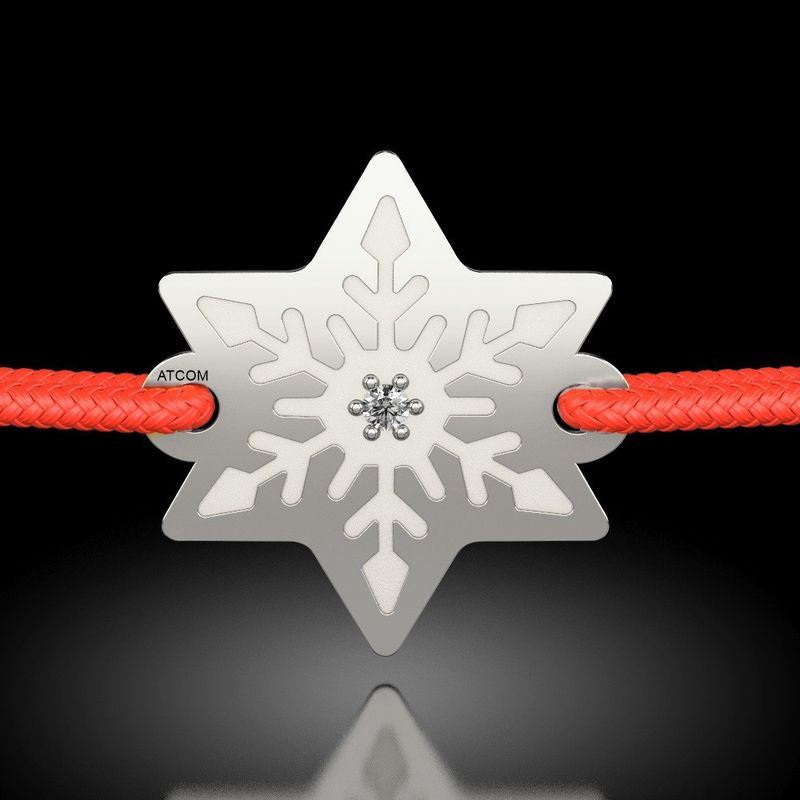 Fashion, accesorii si bijuterii - Femei - Bijuterii femei - Bratari femei - Bratara din argint cu snur model Fulg de diamant - Infinity.ro