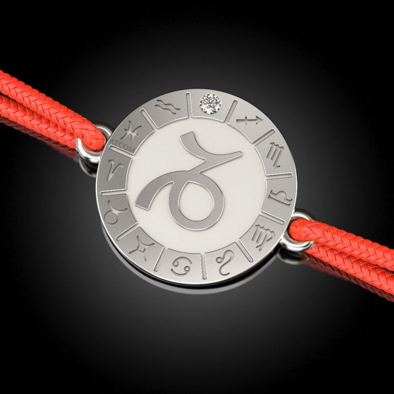 Fashion, accesorii si bijuterii - Femei - Bijuterii femei - Bratari femei - Bratara din argint cu snur rosu model Capricornus - Infinity.ro