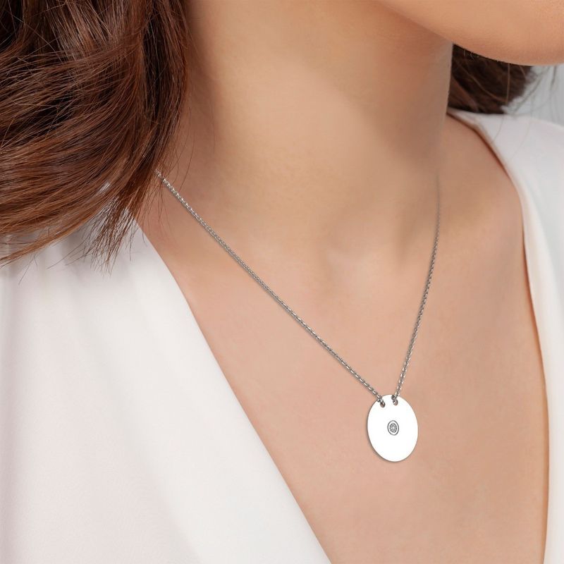 Fashion, accesorii si bijuterii - Femei - Bijuterii femei - Coliere femei - Lantisor cu pandantiv din argint model Cercul polar - Infinity.ro