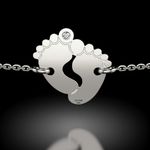 Fashion, accesorii si bijuterii - Femei - Bijuterii femei - Bratari femei - Bratara cu lantisor argint model Baby Feet - Infinity.ro