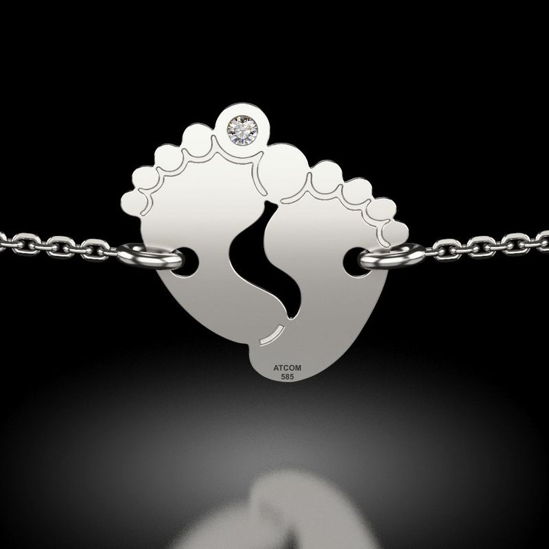 Fashion, accesorii si bijuterii - Femei - Bijuterii femei - Bratari femei - Bratara cu lantisor argint model Baby Feet - Infinity.ro