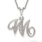 Fashion, accesorii si bijuterii - Femei - Bijuterii femei - Coliere femei - Colier din argint cu pandantiv Initiala M - Infinity.ro
