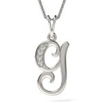 Fashion, accesorii si bijuterii - Femei - Bijuterii femei - Coliere femei - Colier din argint cu pandantiv Initiala G - Infinity.ro