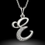 Fashion, accesorii si bijuterii - Femei - Bijuterii femei - Coliere femei - Colier din argint cu pandantiv Initiala E - Infinity.ro
