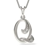 Fashion, accesorii si bijuterii - Femei - Bijuterii femei - Coliere femei - Colier din argint cu pandantiv Initiala Q - Infinity.ro