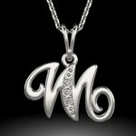 Fashion, accesorii si bijuterii - Femei - Bijuterii femei - Coliere femei - Colier din argint cu pandantiv Initiala M - Infinity.ro