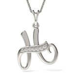 Fashion, accesorii si bijuterii - Femei - Bijuterii femei - Coliere femei - Colier din argint cu pandantiv Initiala H - Infinity.ro