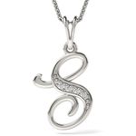 Fashion, accesorii si bijuterii - Femei - Bijuterii femei - Coliere femei - Colier din argint cu pandantiv Initiala S - Infinity.ro