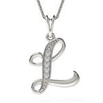 Fashion, accesorii si bijuterii - Femei - Bijuterii femei - Coliere femei - Colier din argint cu pandantiv Initiala L - Infinity.ro