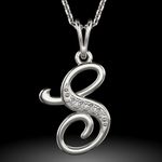 Fashion, accesorii si bijuterii - Femei - Bijuterii femei - Coliere femei - Colier din argint cu pandantiv Initiala S - Infinity.ro