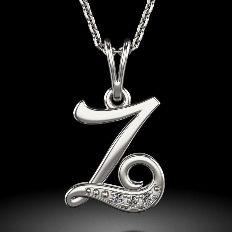 Fashion, accesorii si bijuterii - Femei - Bijuterii femei - Coliere femei - Colier din argint cu pandantiv Initiala Z - Infinity.ro