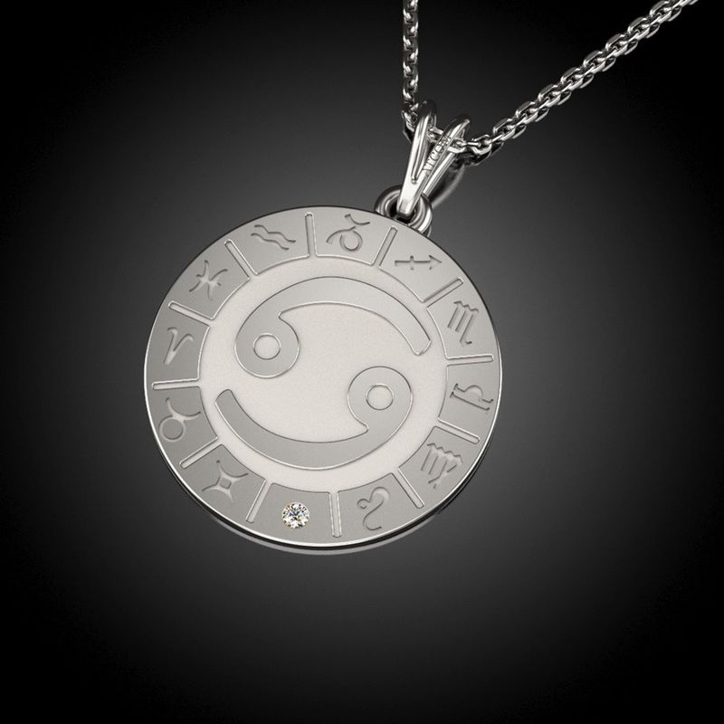 Fashion, accesorii si bijuterii - Femei - Bijuterii femei - Coliere femei - Lantisor cu pandantiv din argint model Cancer - Infinity.ro