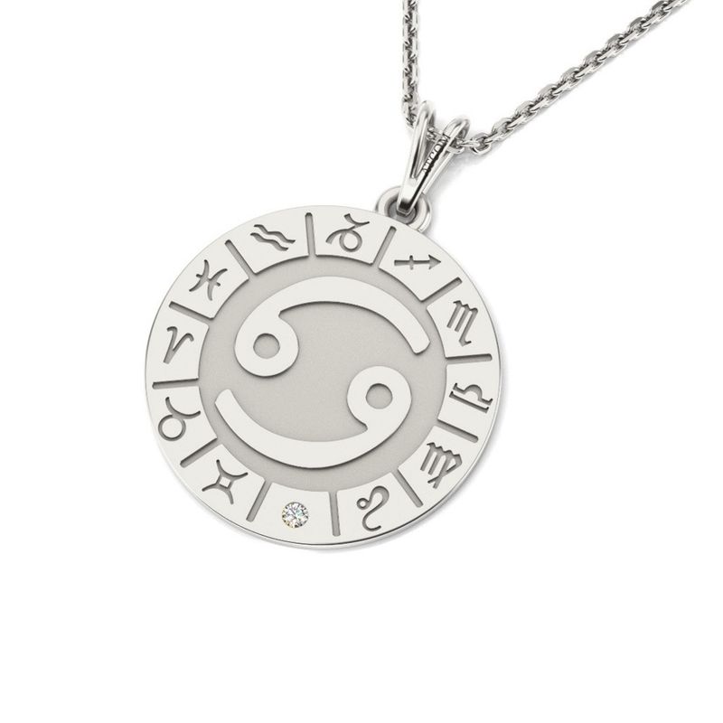 Fashion, accesorii si bijuterii - Femei - Bijuterii femei - Coliere femei - Lantisor cu pandantiv din argint model Cancer - Infinity.ro