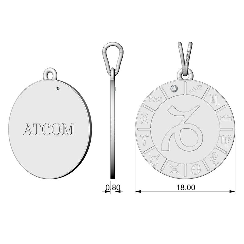 Fashion, accesorii si bijuterii - Femei - Bijuterii femei - Coliere femei - Lantisor cu pandantiv din argint model Capricornus - Infinity.ro