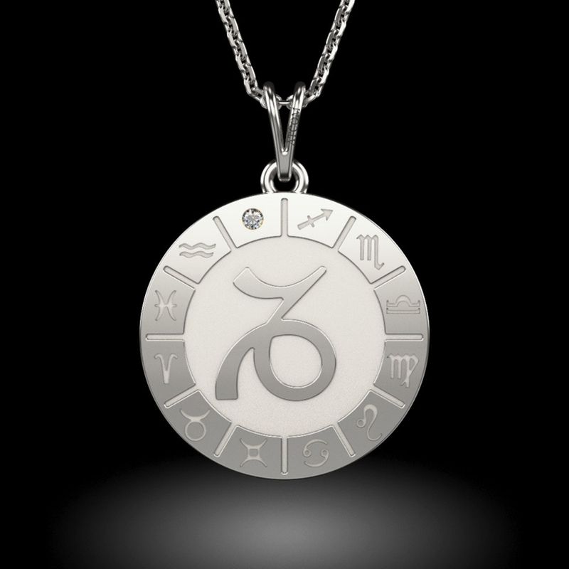 Fashion, accesorii si bijuterii - Femei - Bijuterii femei - Coliere femei - Lantisor cu pandantiv din argint model Capricornus - Infinity.ro