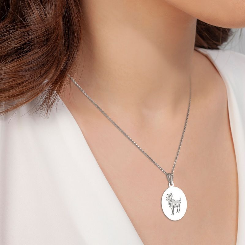 Fashion, accesorii si bijuterii - Femei - Bijuterii femei - Coliere femei - Lantisor cu pandantiv din argint model Berbec - Infinity.ro