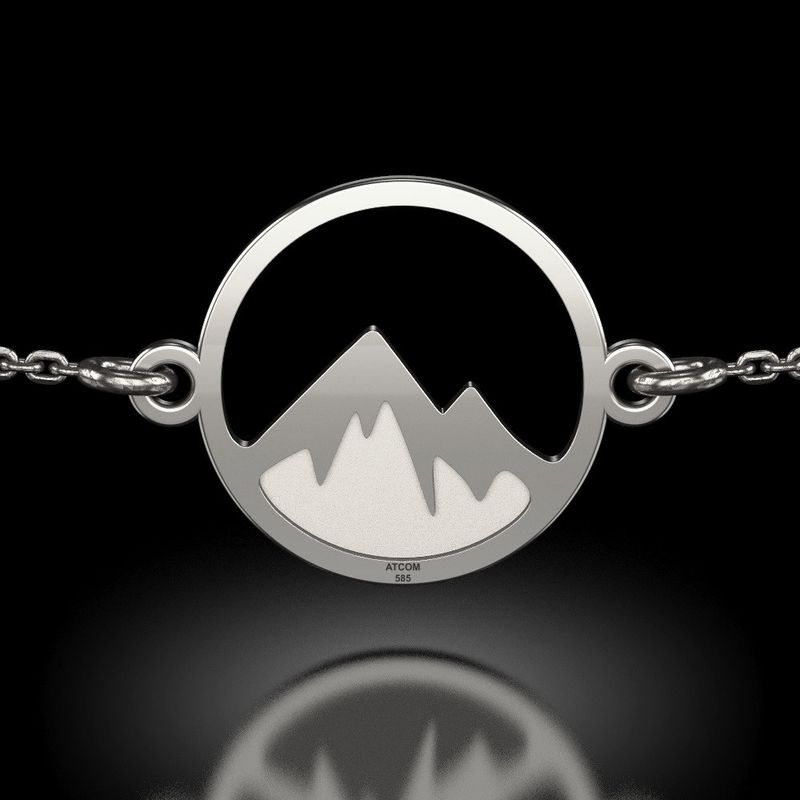Fashion, accesorii si bijuterii - Femei - Bijuterii femei - Bratari femei - Bratara cu lantisor din argint model Munti - Infinity.ro
