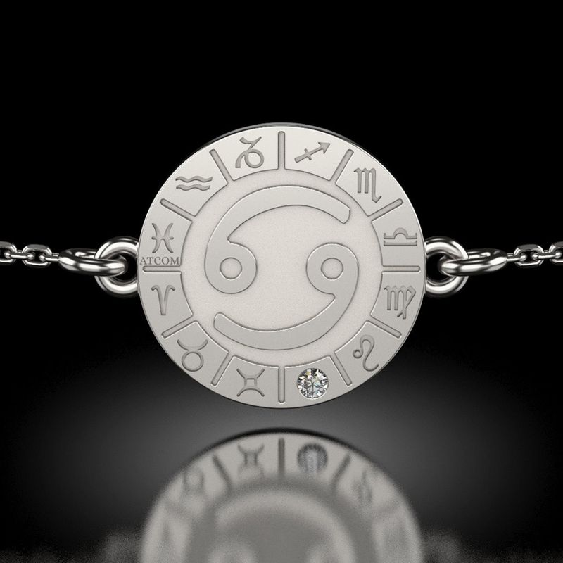 Fashion, accesorii si bijuterii - Femei - Bijuterii femei - Bratari femei - Bratara cu lantisor din argint model Cancer - Infinity.ro