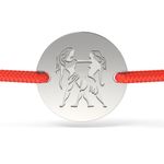 Fashion, accesorii si bijuterii - Femei - Bijuterii femei - Bratari femei - Bratara din argint cu snur rosu model Gemeni - Infinity.ro