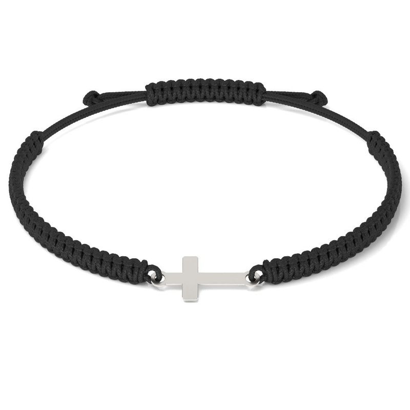 Fashion, accesorii si bijuterii - Femei - Bijuterii femei - Bratari femei - Bratara din argint cu snur model Ortodox 02 - Infinity.ro
