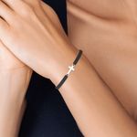 Fashion, accesorii si bijuterii - Femei - Bijuterii femei - Bratari femei - Bratara din argint cu snur model Ortodox 02 - Infinity.ro