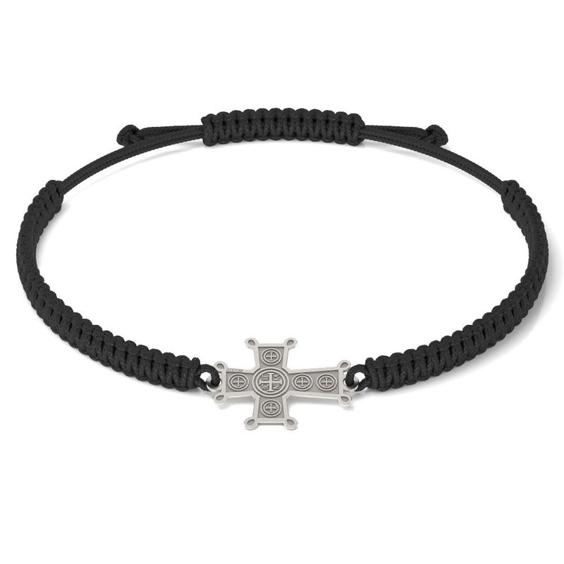 Fashion, accesorii si bijuterii - Femei - Bijuterii femei - Bratari femei - Bratara din argint cu snur impletit model Ortodox 05 - Infinity.ro