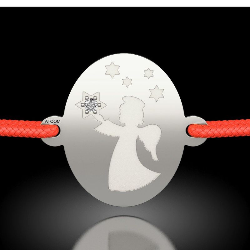 Fashion, accesorii si bijuterii - Femei - Bijuterii femei - Bratari femei - Bratara din argint cu snur model Ingerul Vestitor - Infinity.ro