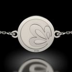 Fashion, accesorii si bijuterii - Femei - Bijuterii femei - Bratari femei - Bratara cu lantisor din argint model Floare de lotus gravata - Infinity.ro
