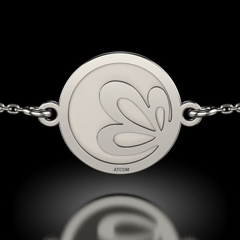 Fashion, accesorii si bijuterii - Femei - Bijuterii femei - Bratari femei - Bratara cu lantisor din argint model Floare de lotus gravata - Infinity.ro