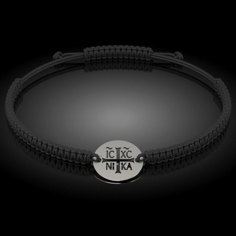 Fashion, accesorii si bijuterii - Femei - Bijuterii femei - Bratari femei - Bratara din argint cu snur model Ortodox 14 - Infinity.ro